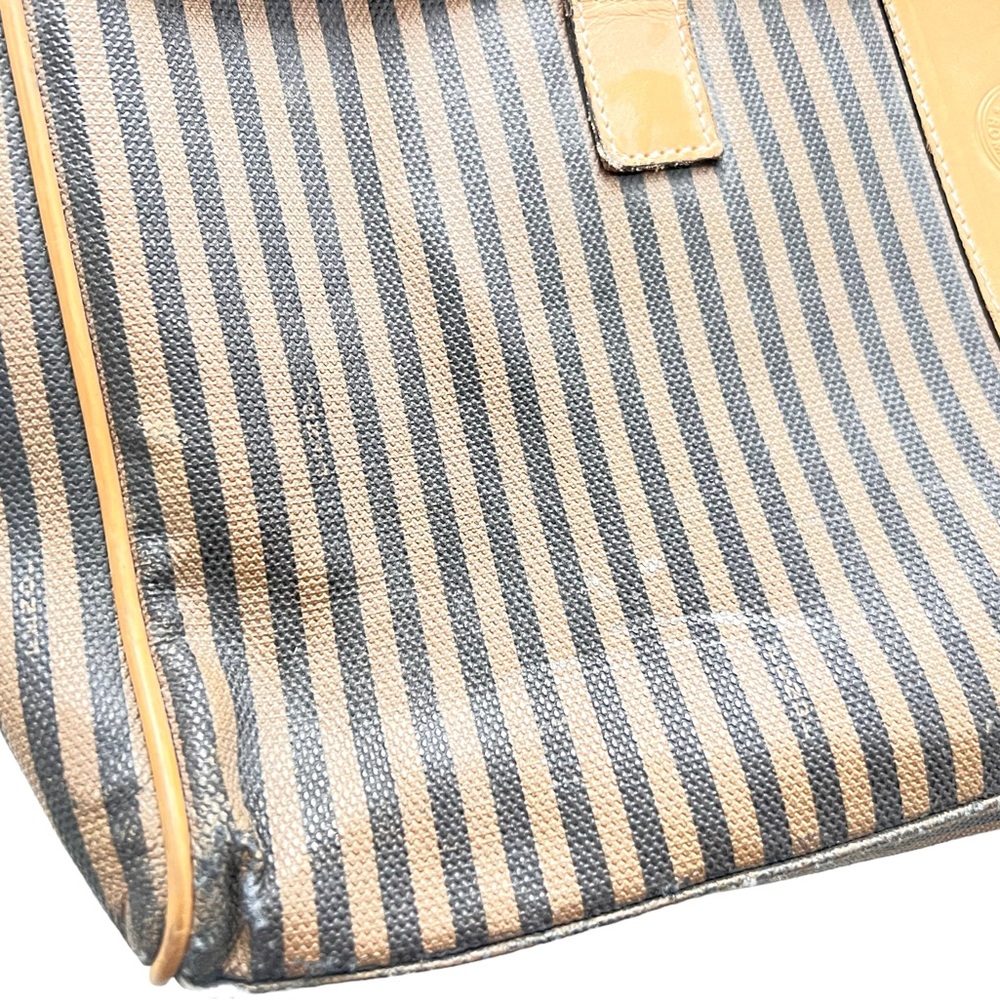 Vintage Fendi large brief shoulder bag striped logo serial number - Picture 5 of 15